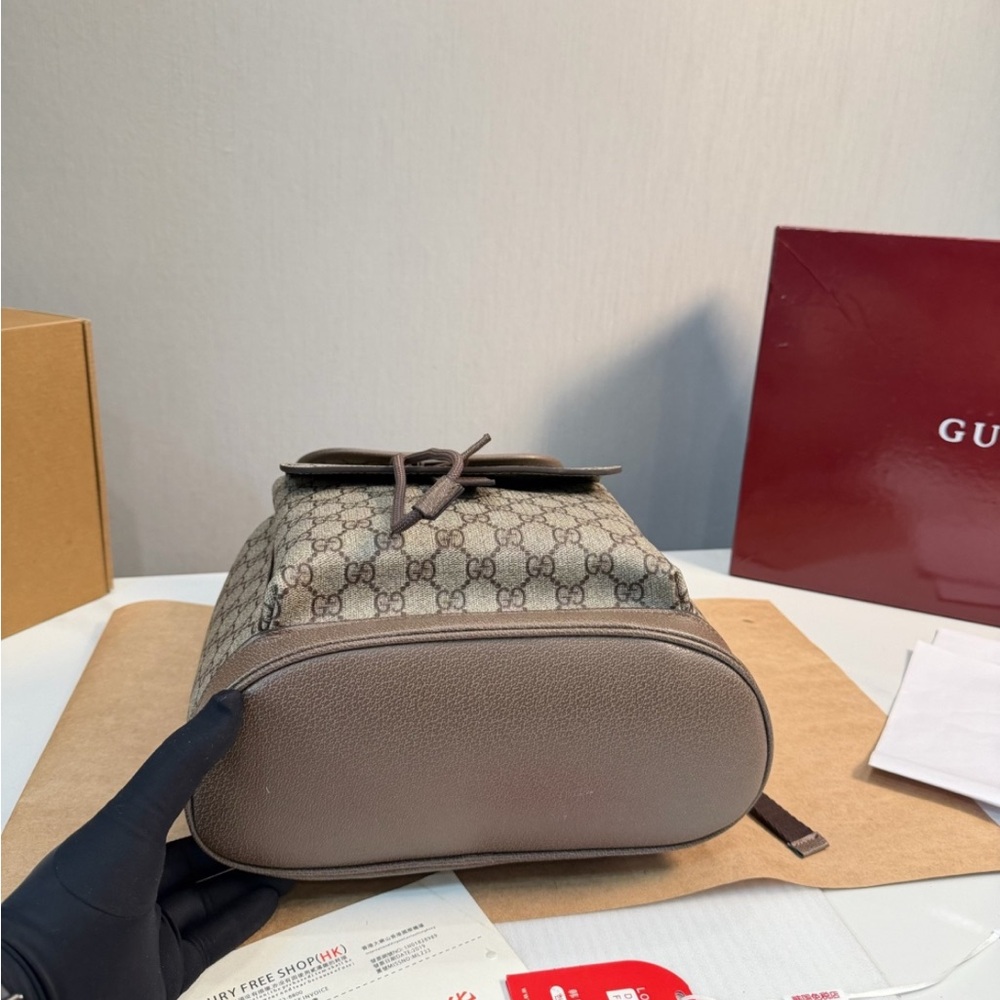 Gucci Beige and Brown Monogram Backpack
